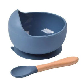 Bowl Silicone + Colher Bambu™ | 2 Peças - Mãe Serena