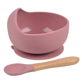 Bowl Silicone + Colher Bambu™ | 2 Peças - Mãe Serena