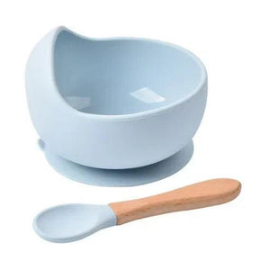 Bowl Silicone + Colher Bambu™ | 2 Peças - Mãe Serena