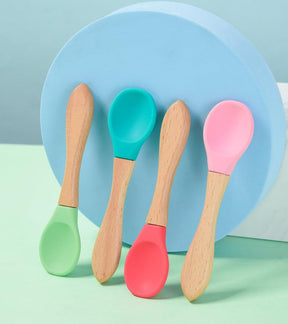 Bowl Silicone + Colher Bambu™ | 2 Peças - Mãe Serena