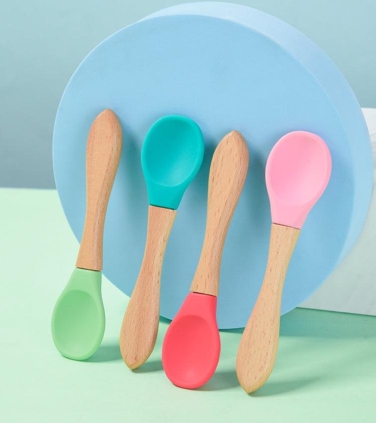 Bowl Silicone + Colher Bambu™ | 2 Peças - Mãe Serena