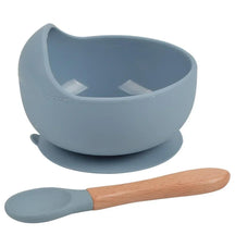 Bowl Silicone + Colher Bambu™ | 2 Peças - Mãe Serena