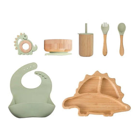 Kit Introdução Alimentar Dino Bambu™ | 9 Peças - Mãe Serena