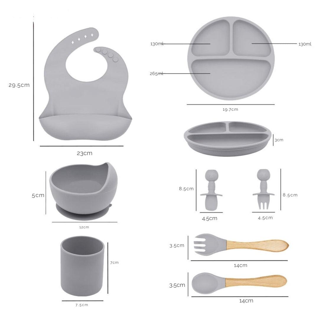 Kit Introdução Alimentar Silicone™ | 8 Peças - Mãe Serena