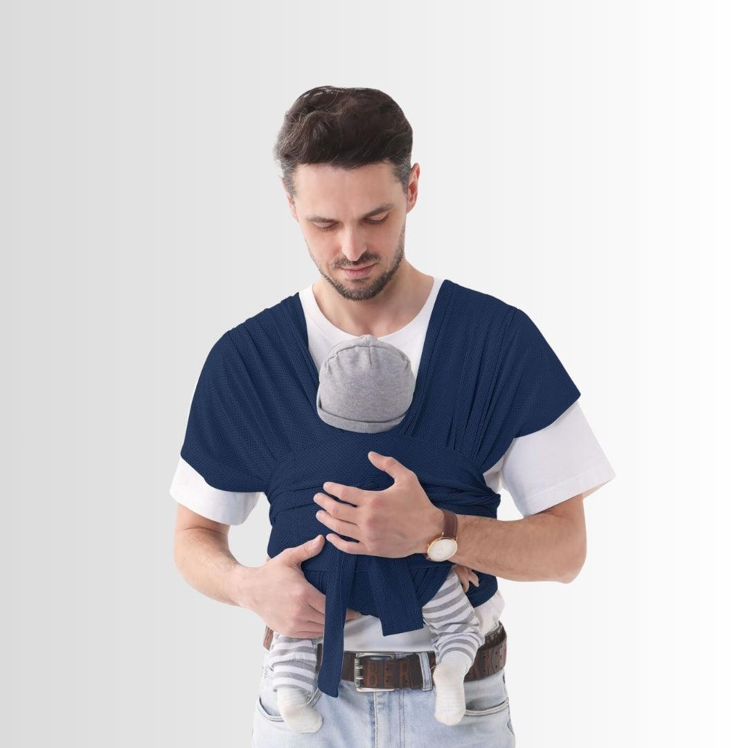 Sling para Bebê AirMesh™ c/ Regulagem - RN a 3 anos - Azul Marinho - Mãe Serena